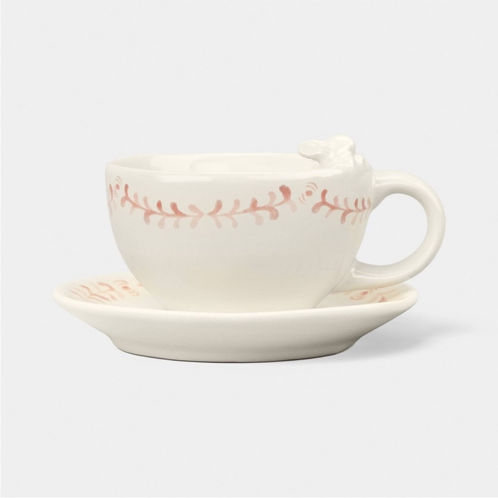 Stoneware Easter Bunny Tea Cup & Saucer Set Pink - Threshold